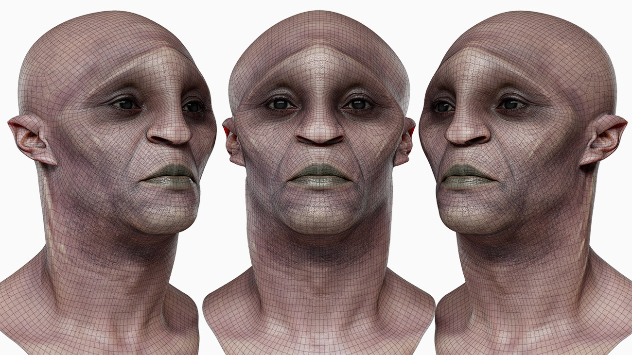 Download male Alien topology 3d model 